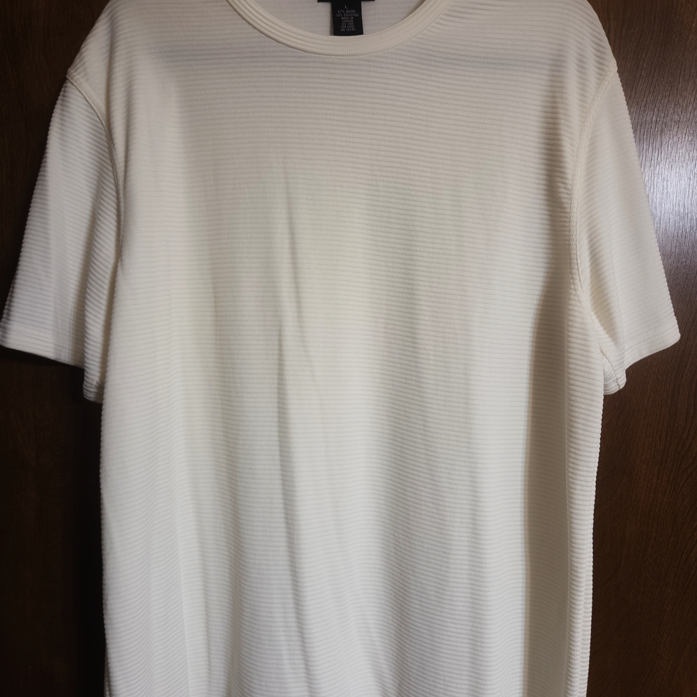 Men's Cream Textured Short-Sleeve Shirt
